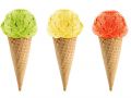 Green, yellow and red Ice cream