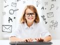 student girl with keyboard