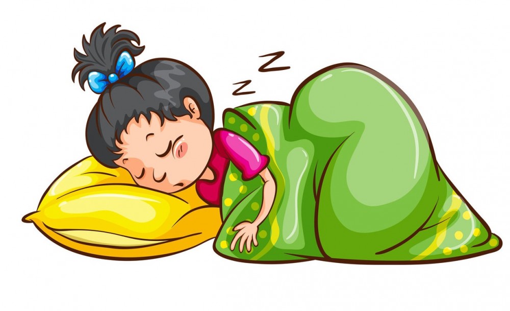 Illustration of children sleeping and waking up.