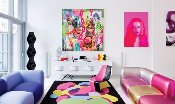 Explozie de culoare în casa designerului Karim Rashid